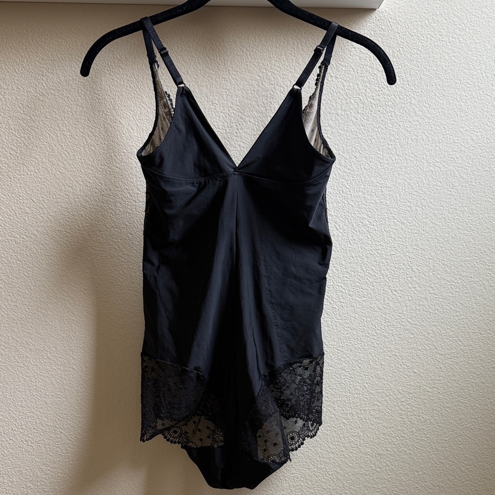 Elegant Black Lace Trim Bodysuit